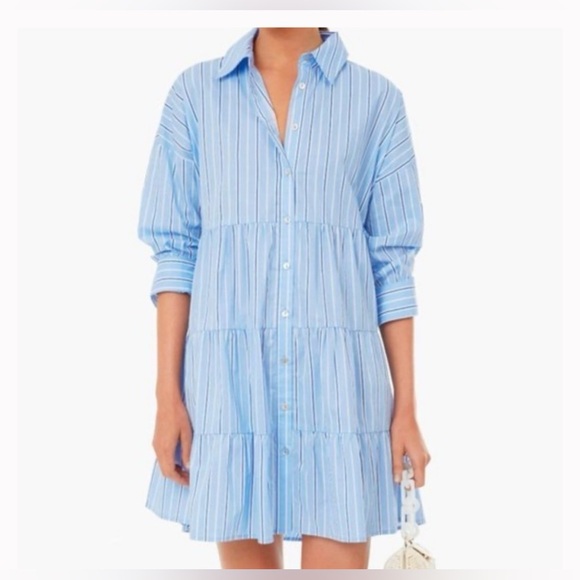 Tuckernuck Dresses & Skirts - TUCKERNUCK Pomander Place Shades of Blue Striped Cara Dress